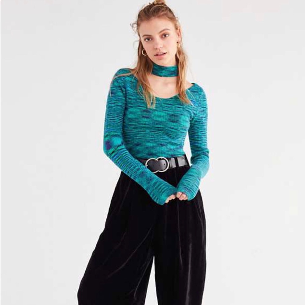URBAN OUTFITTERS Blue/Green Knit Top Size Small